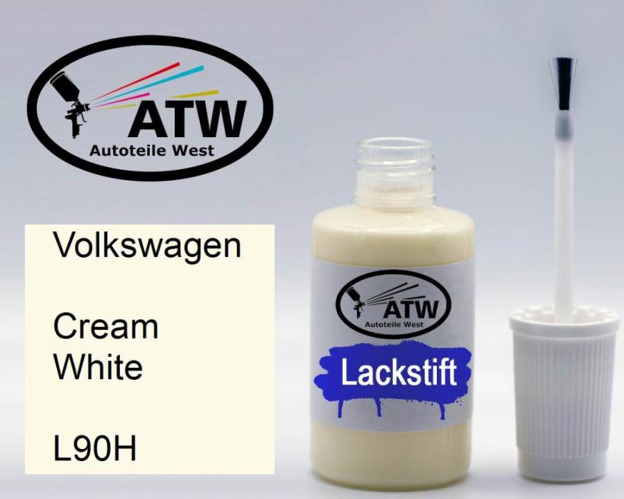 Volkswagen, Cream White, L90H: 20ml Lackstift, von ATW Autoteile West.